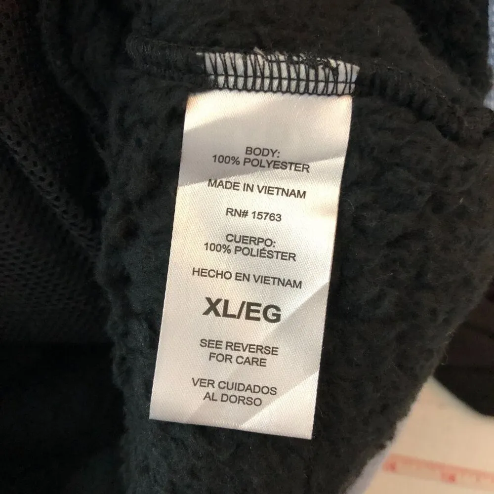 Champion Womens Sherpa Fleece 1/4 Zip Pullover Cropped Logo Black XL - Image 4