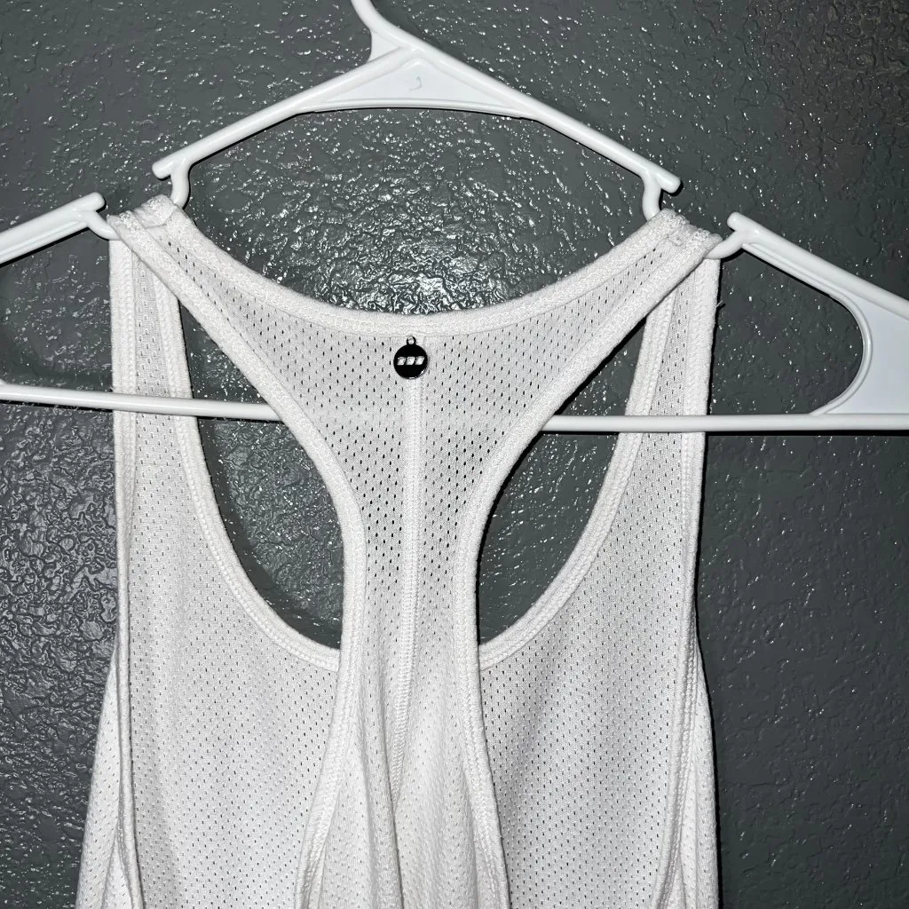 Lorna Jane White Mesh Racerback Tank Top Size L Women’s Activewear Yoga Gym - Image 6