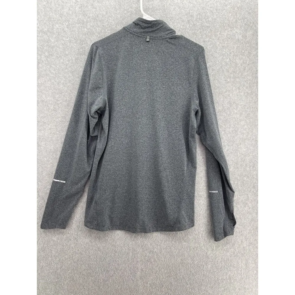 Nike Women's Athletic Shirt Long Sleeve Gray Thumb holes Size Small Mock Neck - Image 2