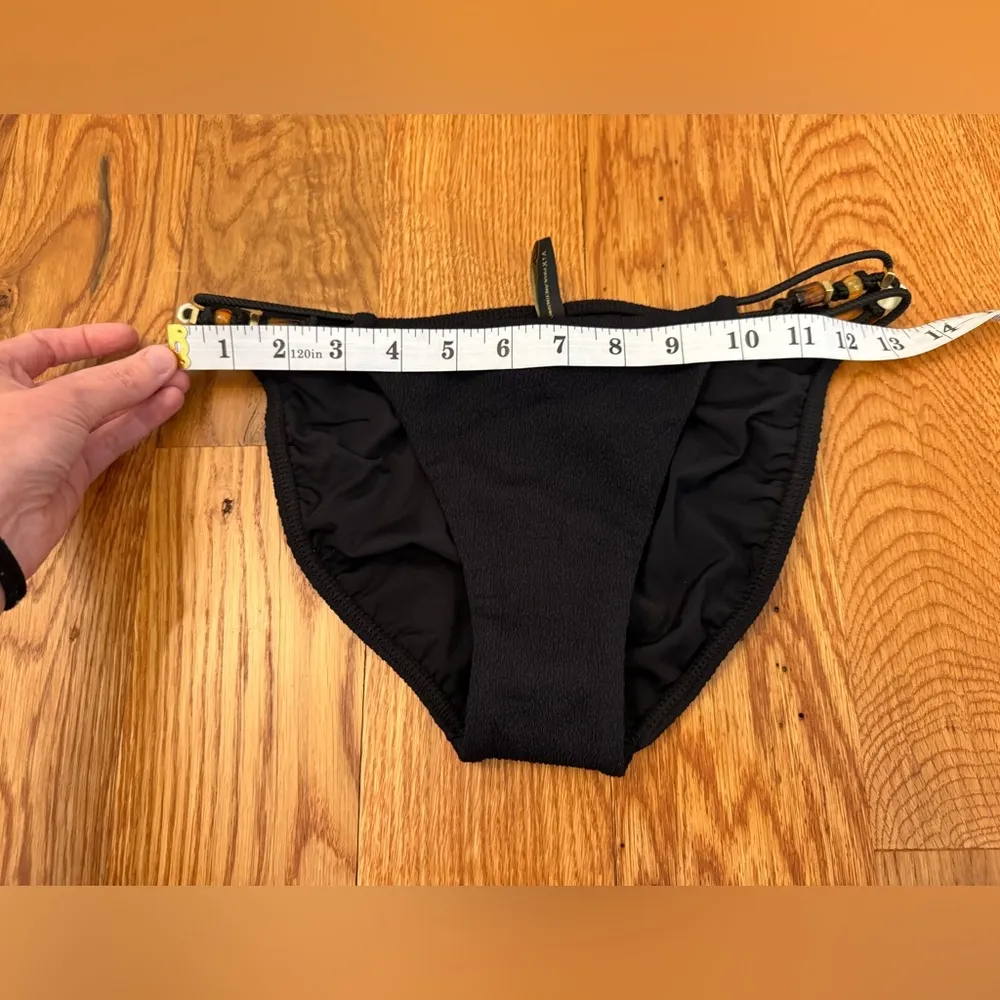 ViX Swimwear Paula Hermanny Black Bikini Bottoms with Beading Size M - Image 10