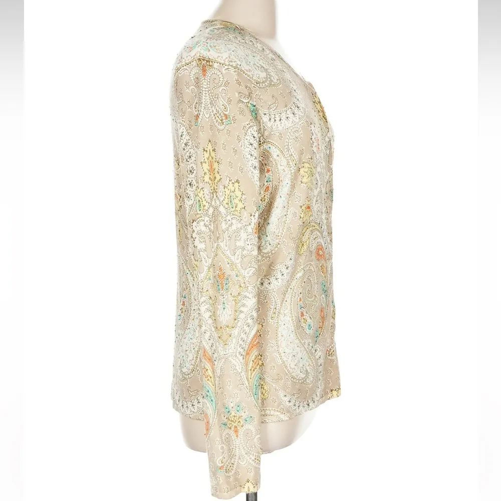 Vintage Oscar De La Renta Button Down Cardigan Lightweight Sweater Size Large L - Image 3