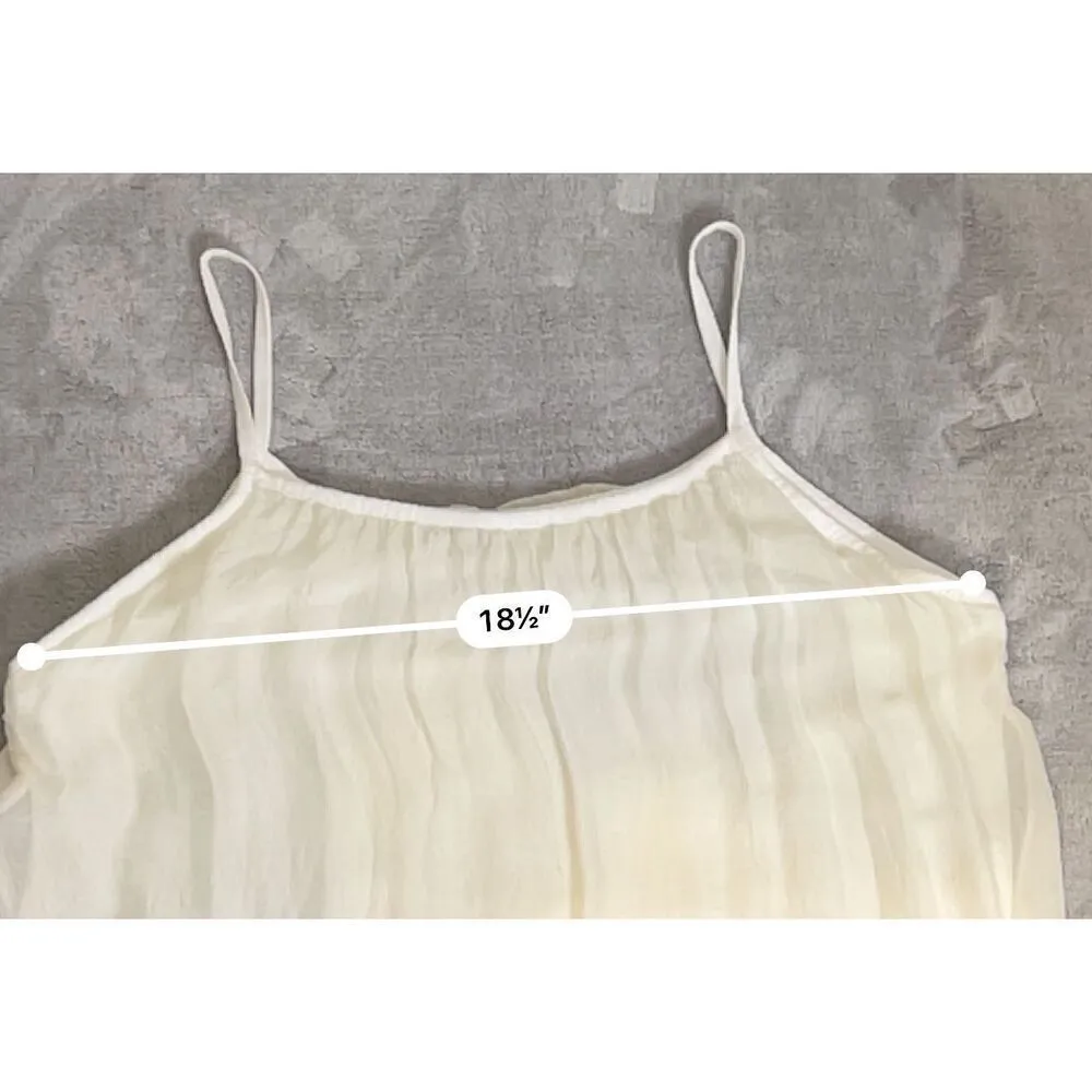 Women’s Ivory SILK blend Maxi Dress Boho Chic MEDIUM - Image 7