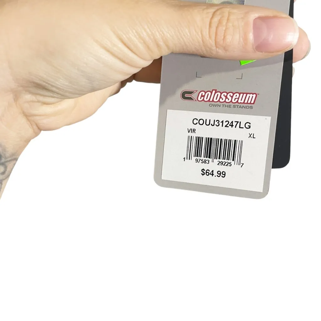 Colosseum Virginia Cavaliers XL Quilted Full-Zip Hoodie Navy/Gray Logo - Image 3