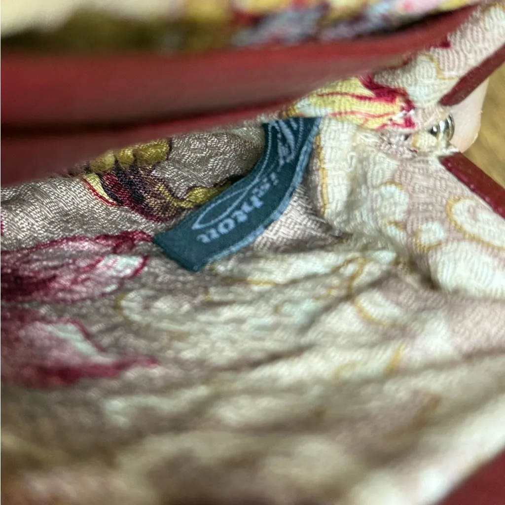 Brighton Rosalie‎ 3D Flower Red Leather Kiss Lock Coin Purse Crossbody Mini Bag - Image 7