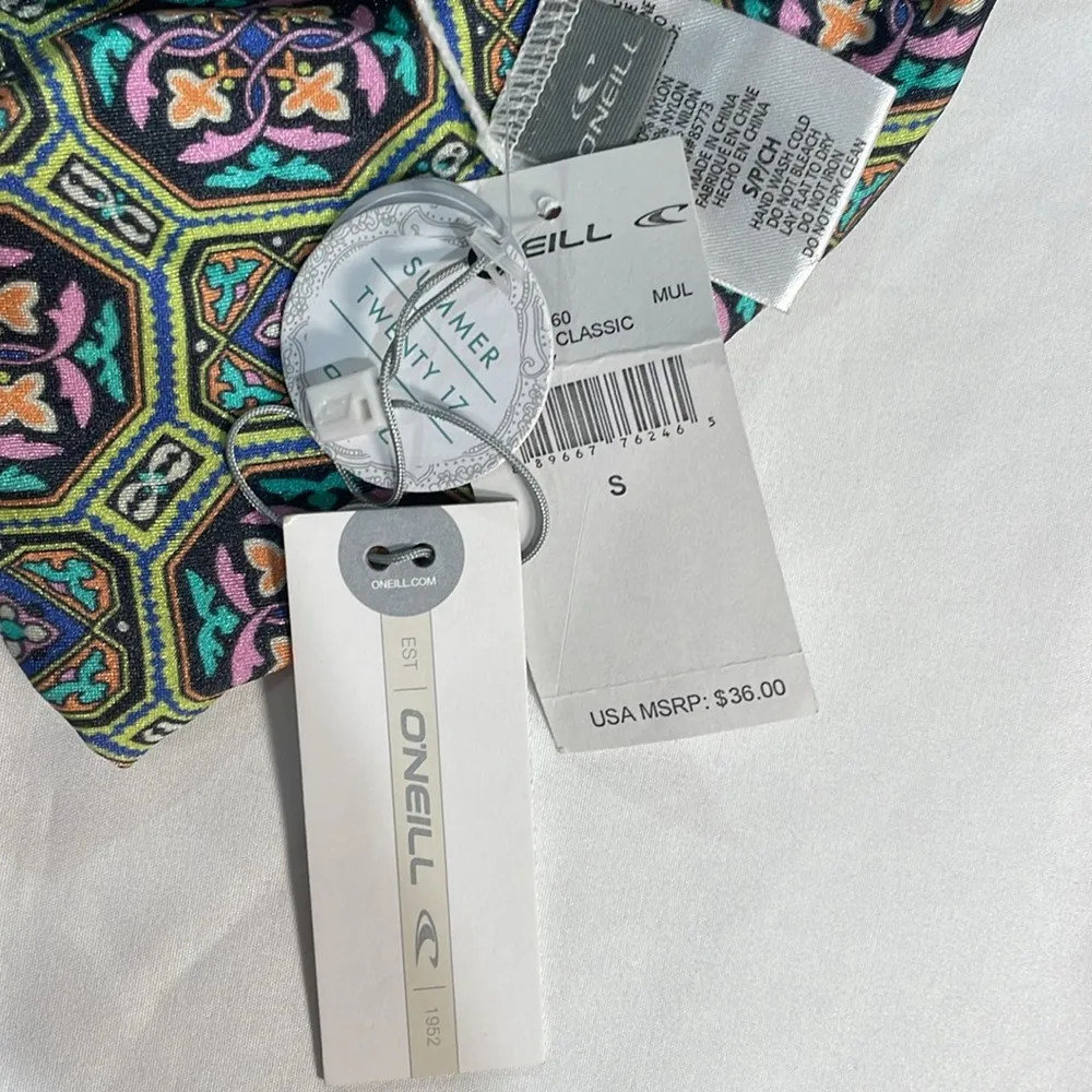 O'Neill Mosaic tile print criss cross Evelyn wrap top and classic cheeky strap bikini - Image 7