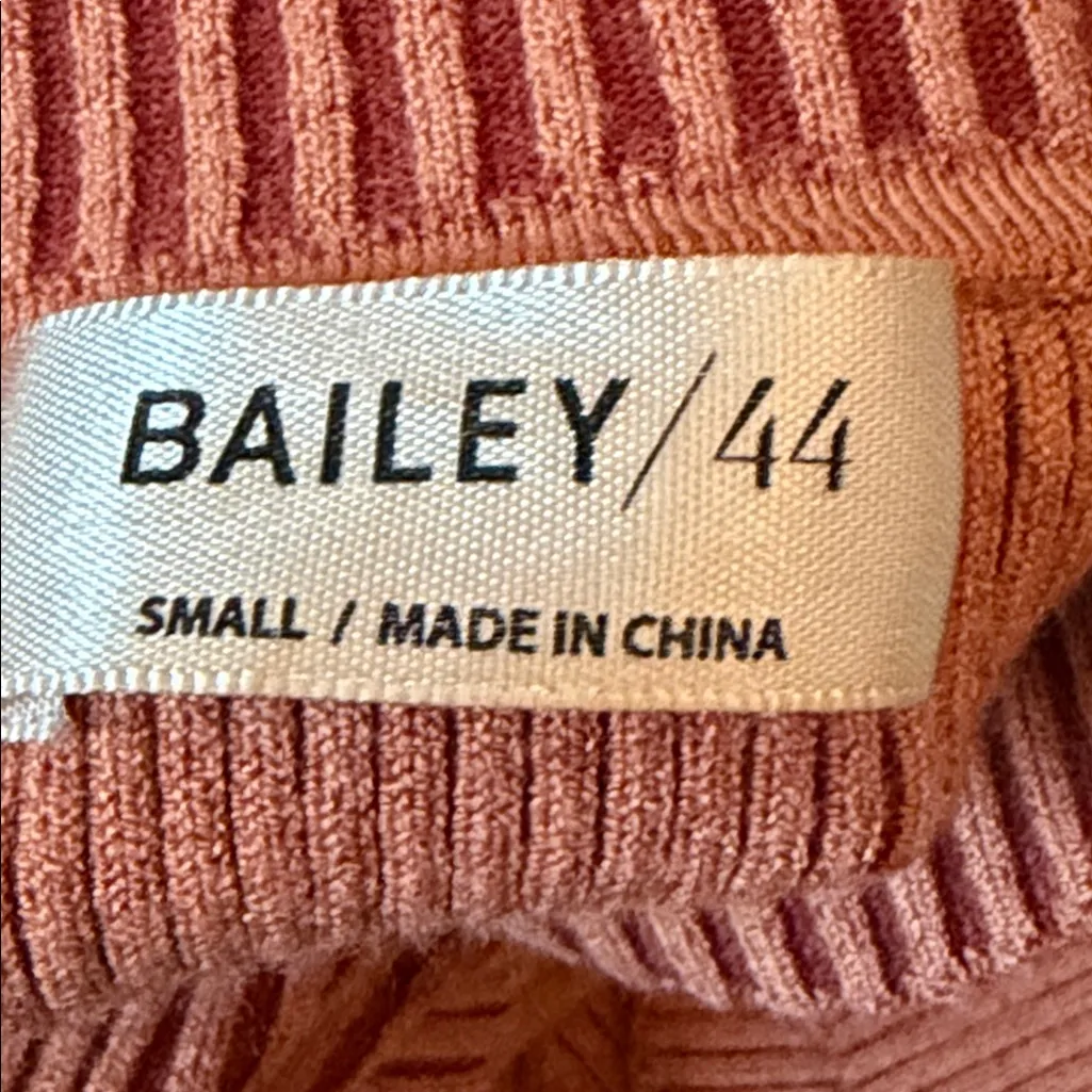 Bailey 44 Cutout Keyhole Ribbed Knit Top Rust Orange Size Small - Image 6