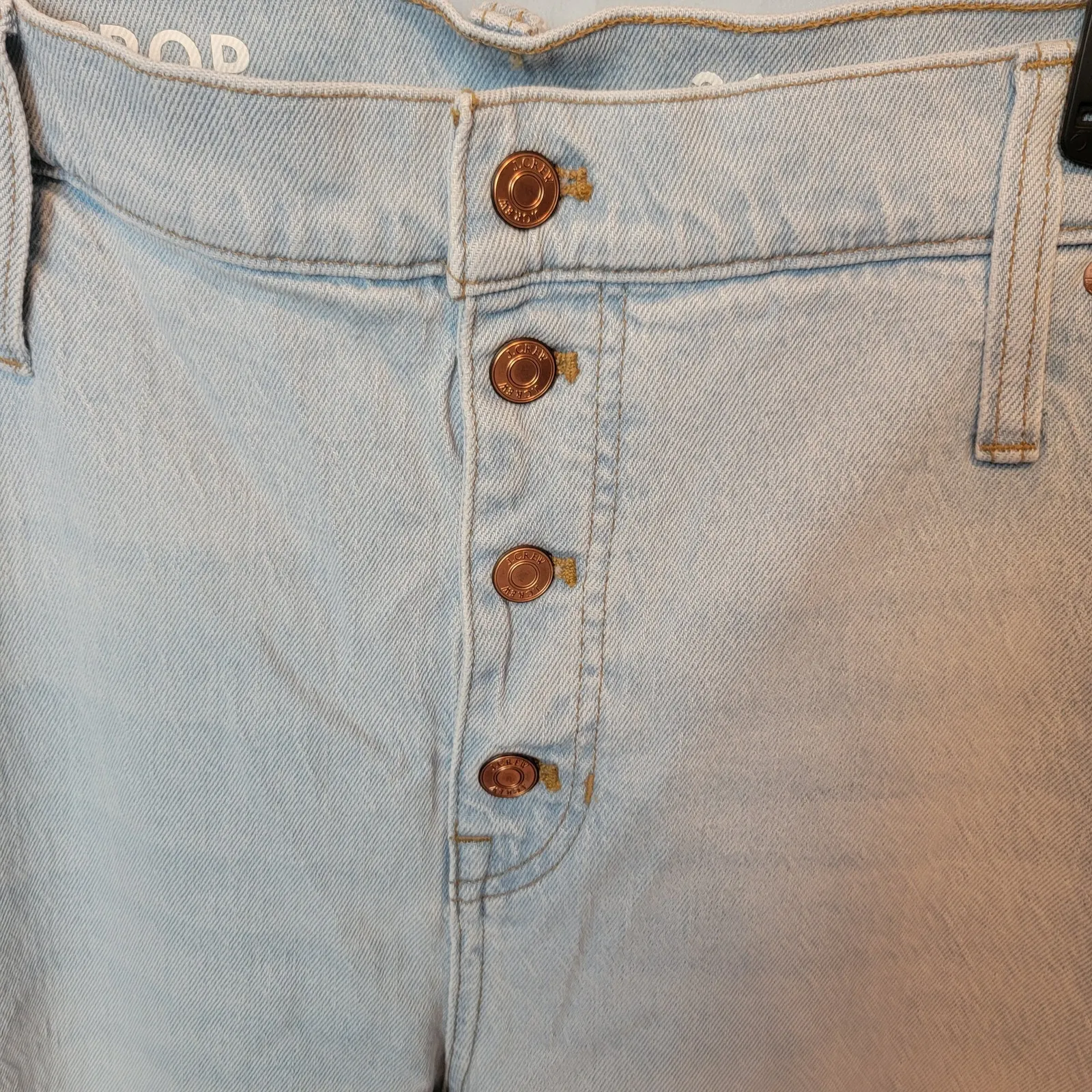 J Crew Light Wash Mid Rise Billie Demi Boot Cropped Bootcut Flare Jeans Size 36 Blue - Image 4