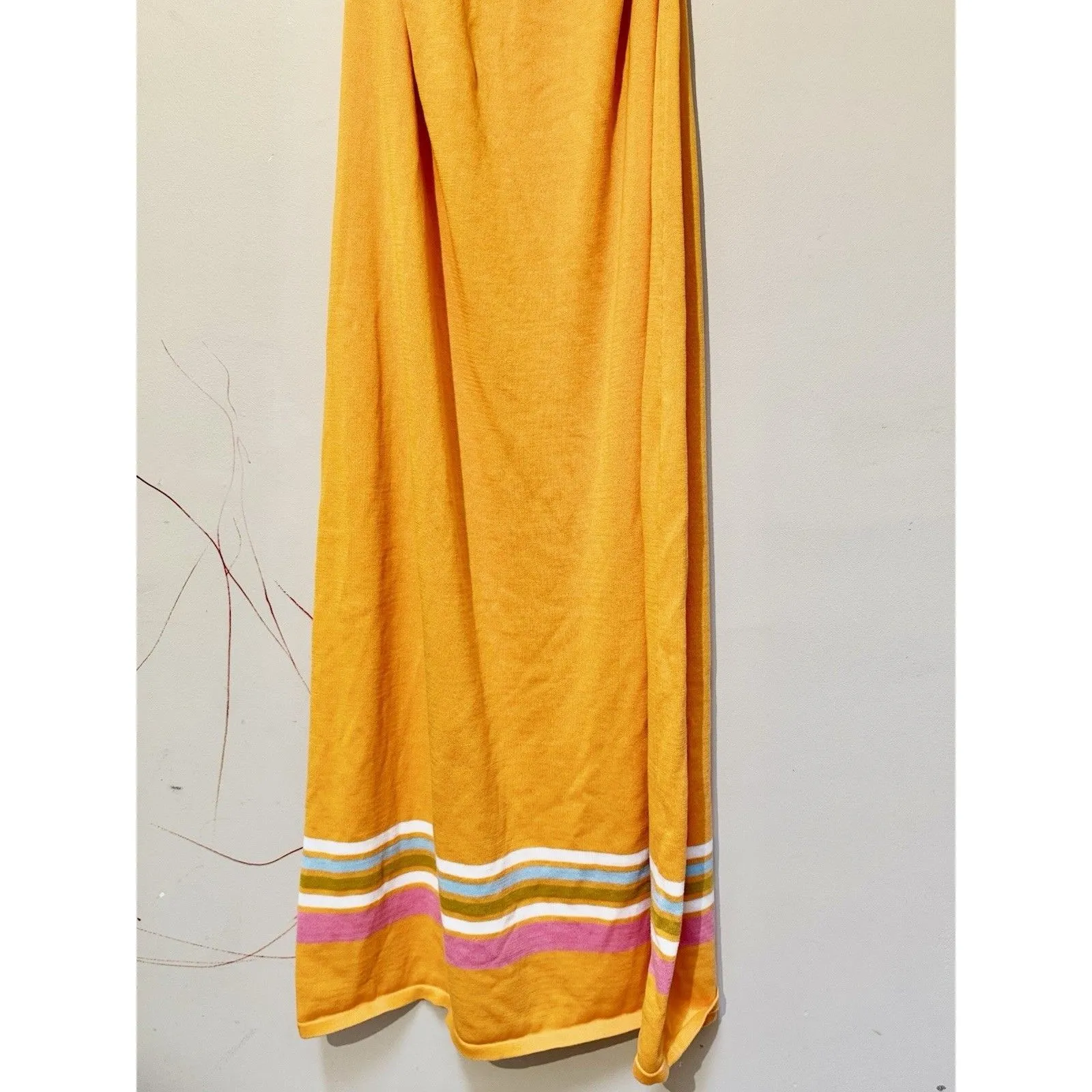 Trina Turk Kavaja 2 Stripe Maxi Sleeveless Summer Beach Dress Sherbet Orange XXL - Image 10