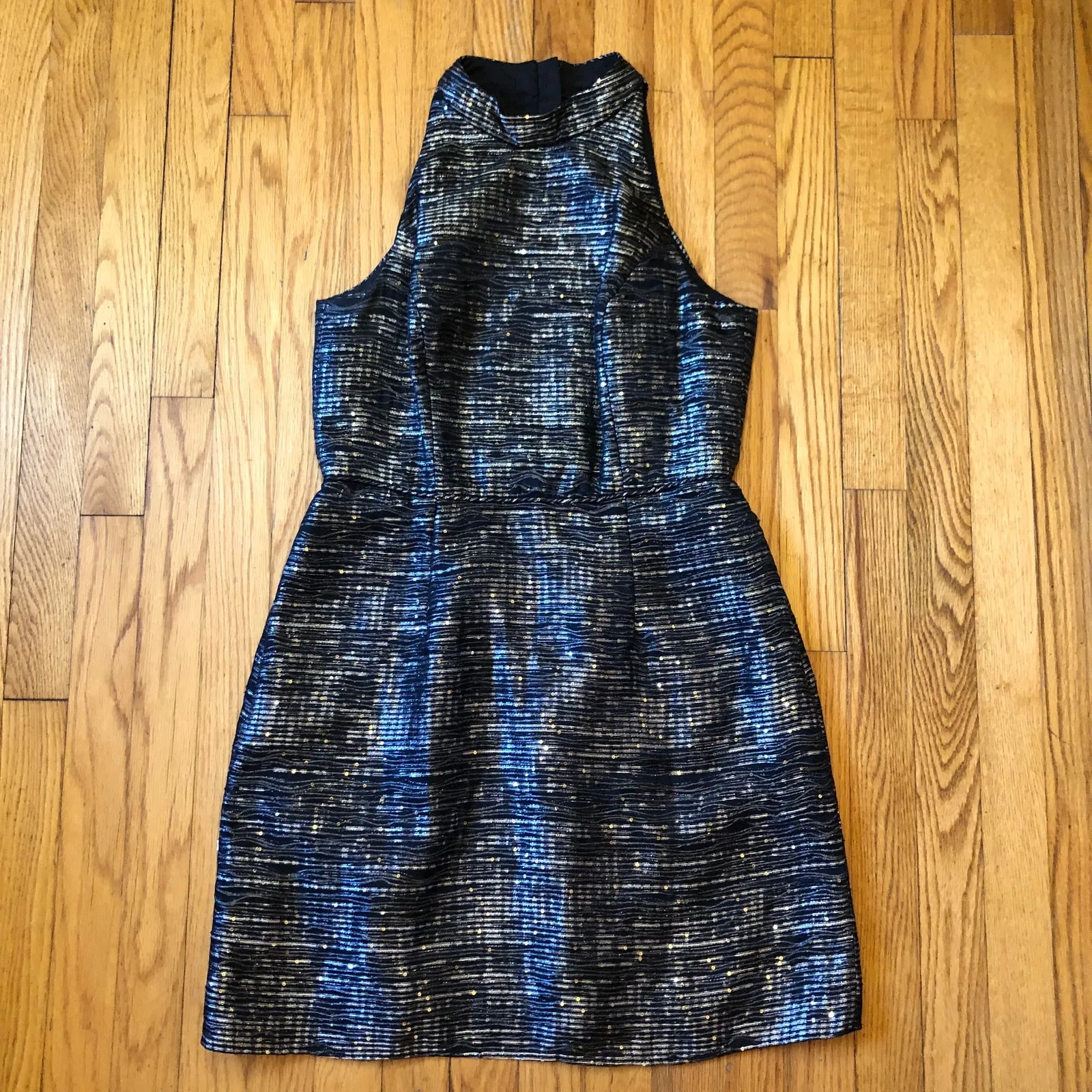 Aidan by Aidan Mattox Women's EUC Black and Gold Mock Neck Cocktail Dress -Sz 8 - Image 5