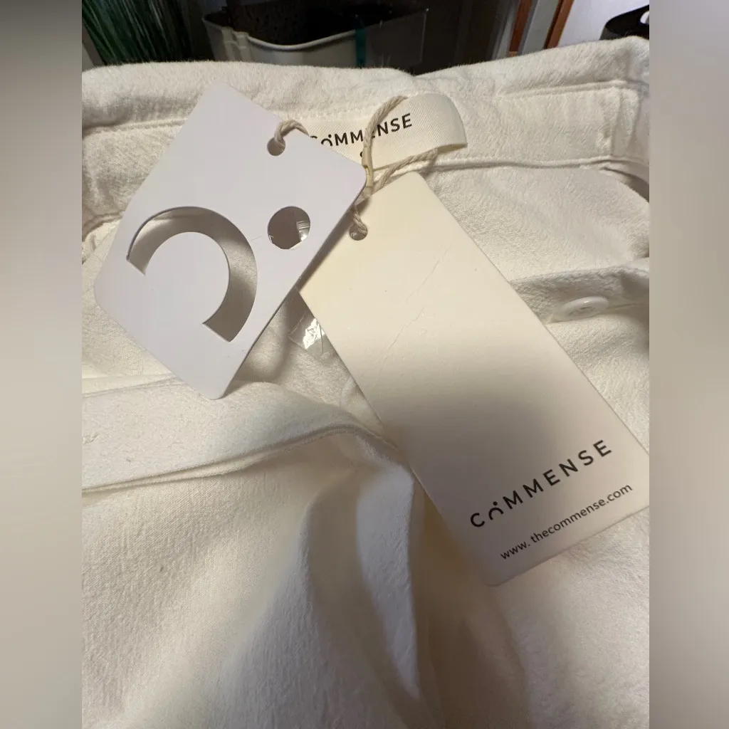 Commense White Cotton Jumpsuit Small NWT - Image 3