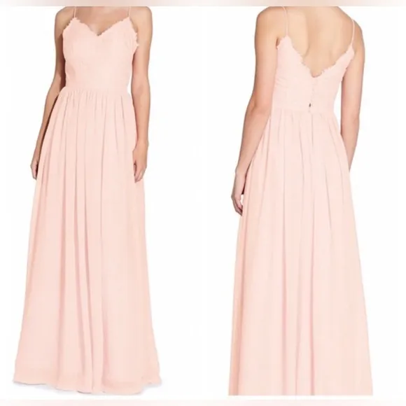 Weddington Way Jocelyn Rose Dress 0 bridesmaid bridal NWT lace chiffon maxi gown - Image 2