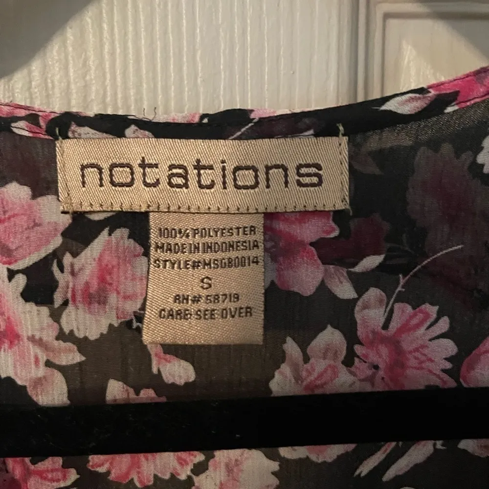 Notations Women’s Sheer Floral Ruffle Collar Sheer Blouse - Image 8