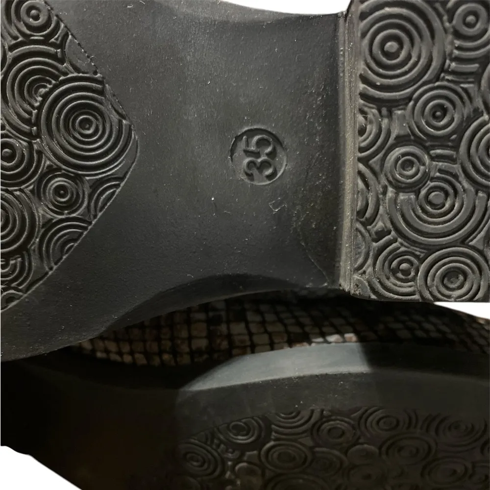 python embossed leather booties - Image 8