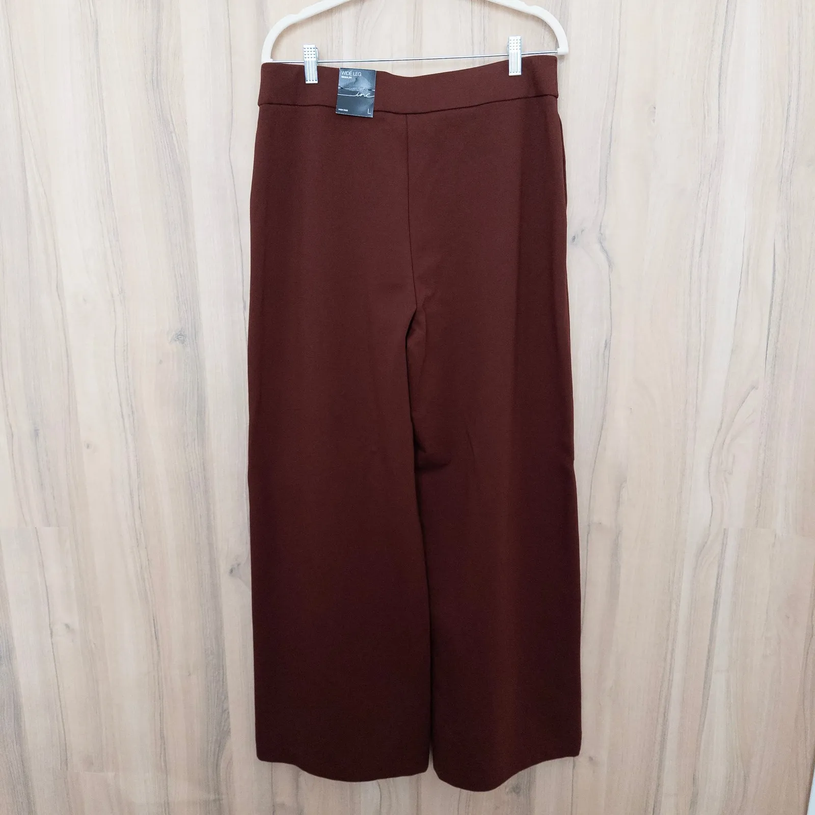 International Concepts Womens Wide Leg Pants Size L Brown Ponte Minimalist Chic Size L - Image 4