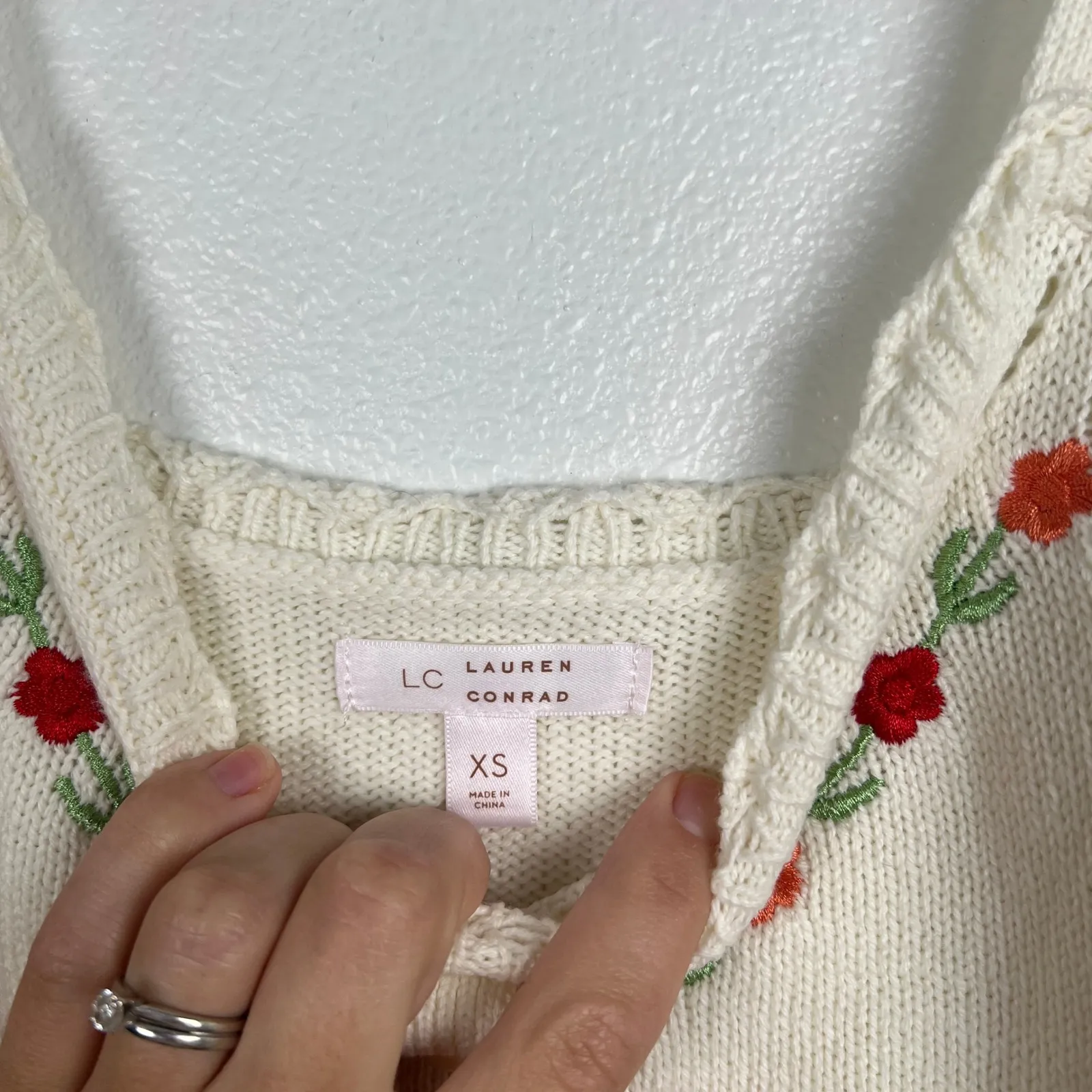 Lauren Conrad Women's Knit‎ Tank Top Cream Sz XS - Image 4