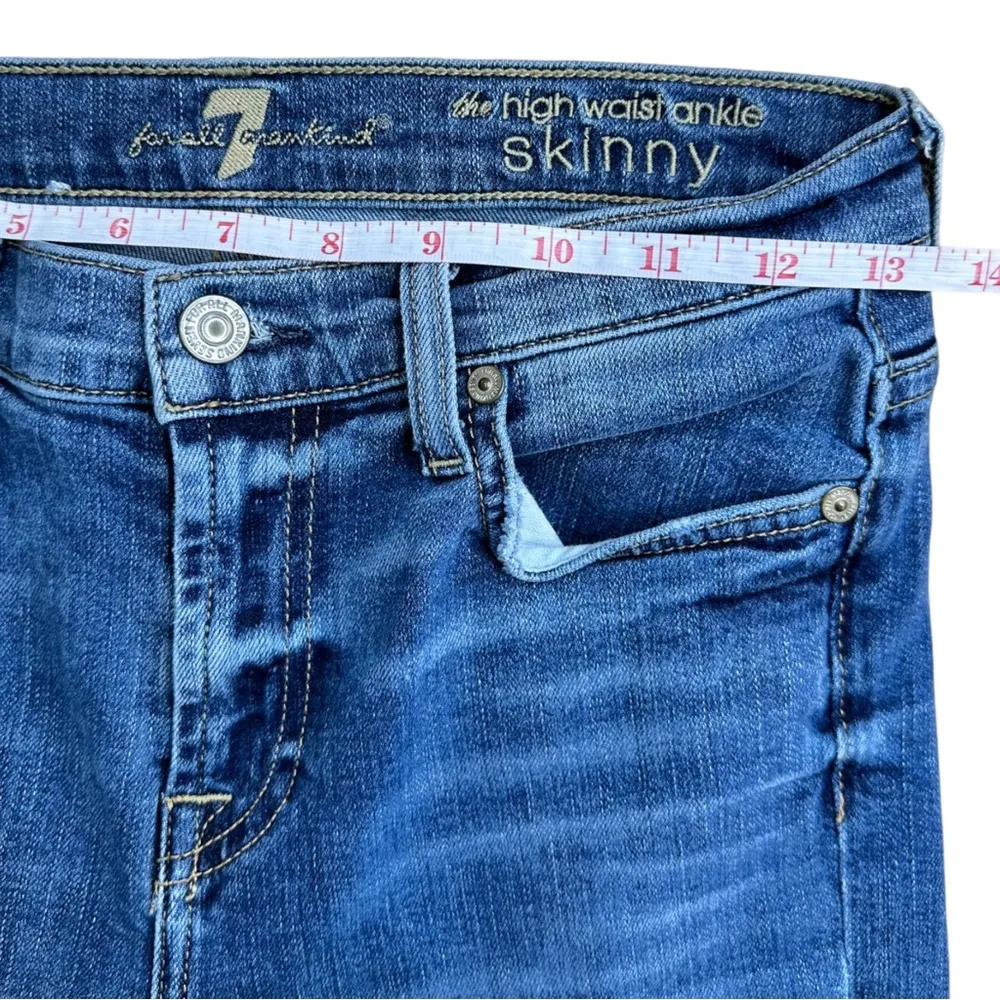 7 for all man kind High Waist Ankle Skinny Jeans Size 26 - Image 7
