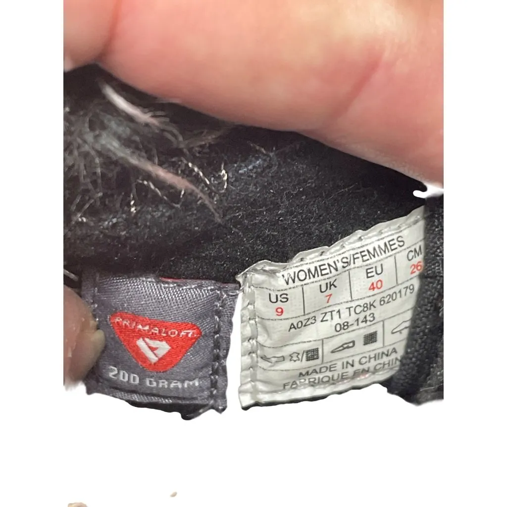 NorthFace Primaloft Womans Black Insulated fur lined winter boots Sz 9 SKU 9569 - Image 7