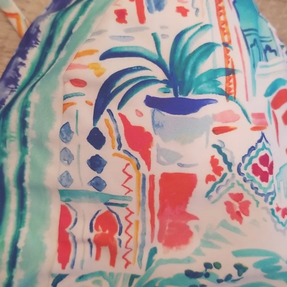 💕LA BLANCA💕 Terra Print Plunge Neck One-Piece Swimsuit ~ 10 Tera Italia NWT - Image 11