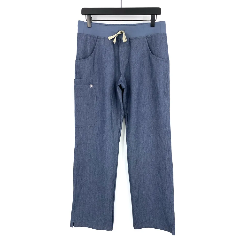 FIGS Set, Casma Three Pocket Top & Kade Cargo Pants Heathered Denim S/S - Image 6