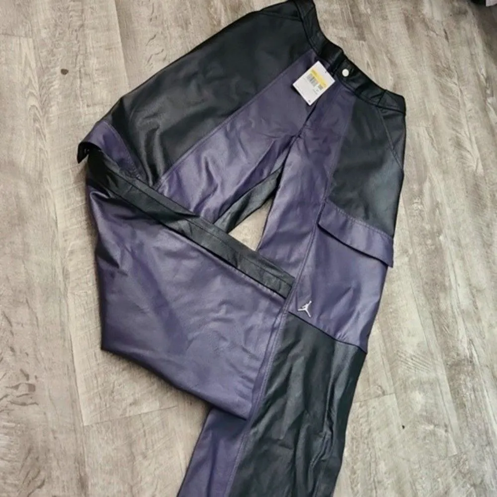 RARE Air Jordan Women’s Faux Leather Pants Small NWT Classics 2.0 Colorblock - Image 3