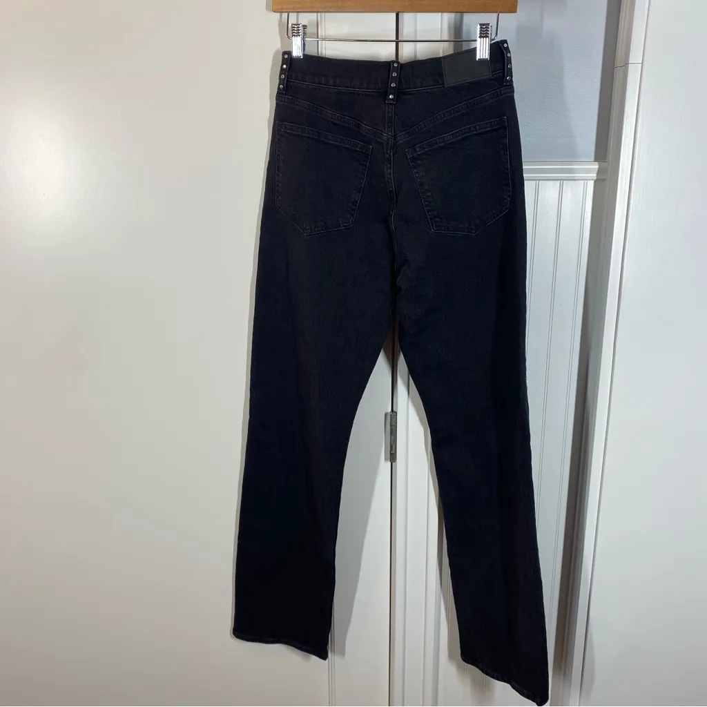 NWT Madewell Limited-Edition Drop: The‎ Studded '90s Straight Jean size 26 black - Image 7