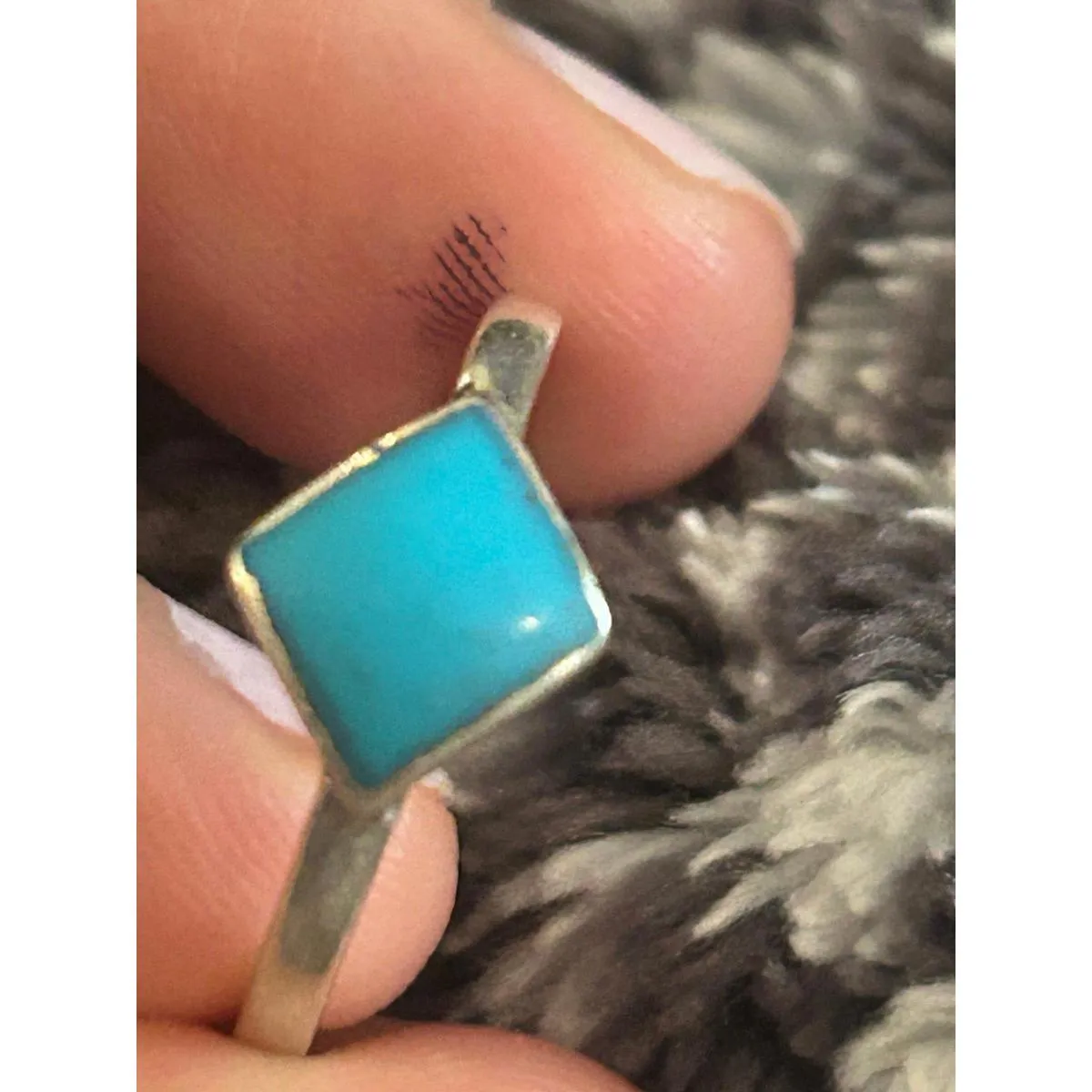 925 sterling silver ring z24 size 7.75 Blue - Image 6