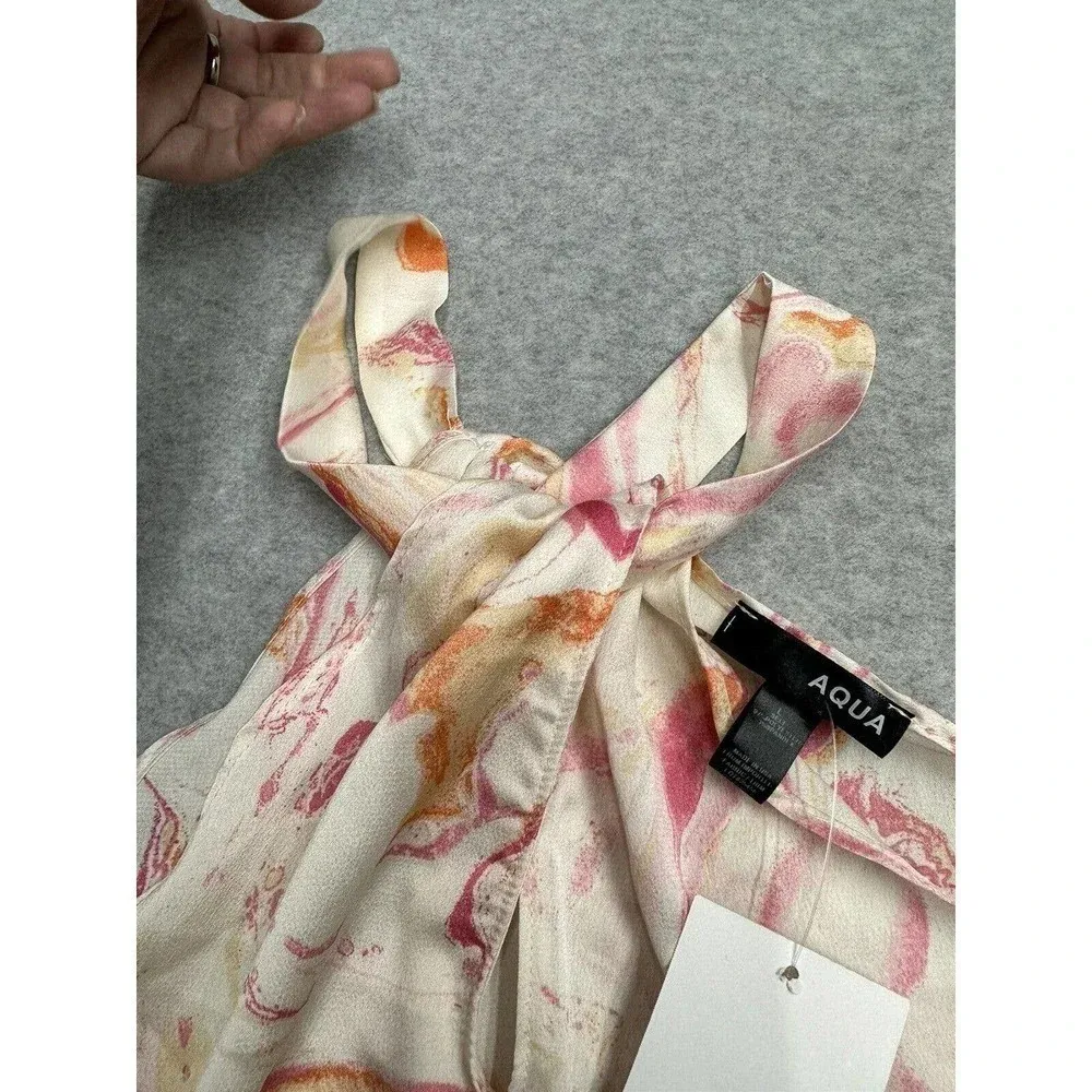 Aqua Bloomingdale’s Halter Neck Sl Top Basic‎ Size: Large New B0078 - Image 6