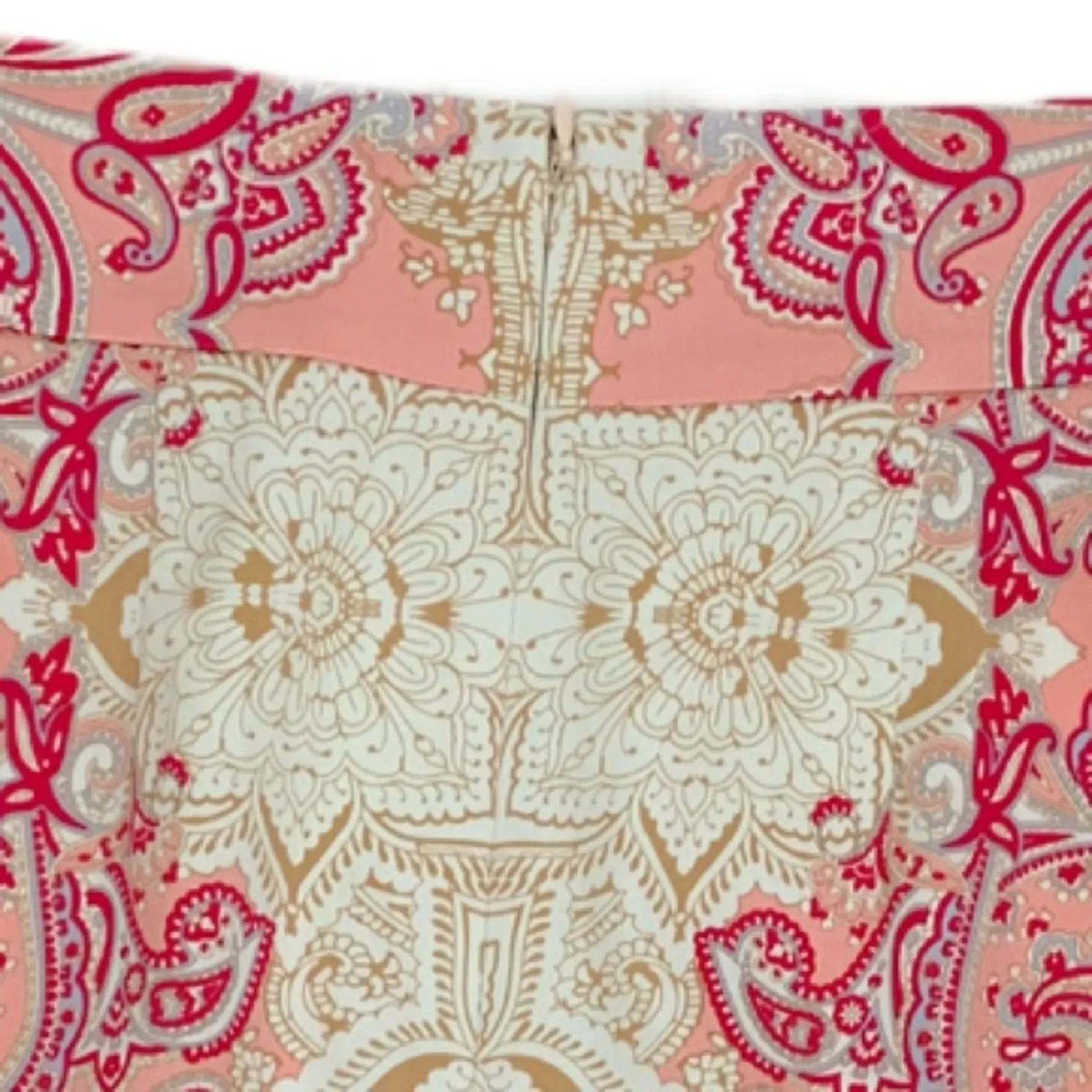 Antonio Melani Women's Pink Cream Paisley Lined Classic Pencil Skirt Size 2 - Image 6