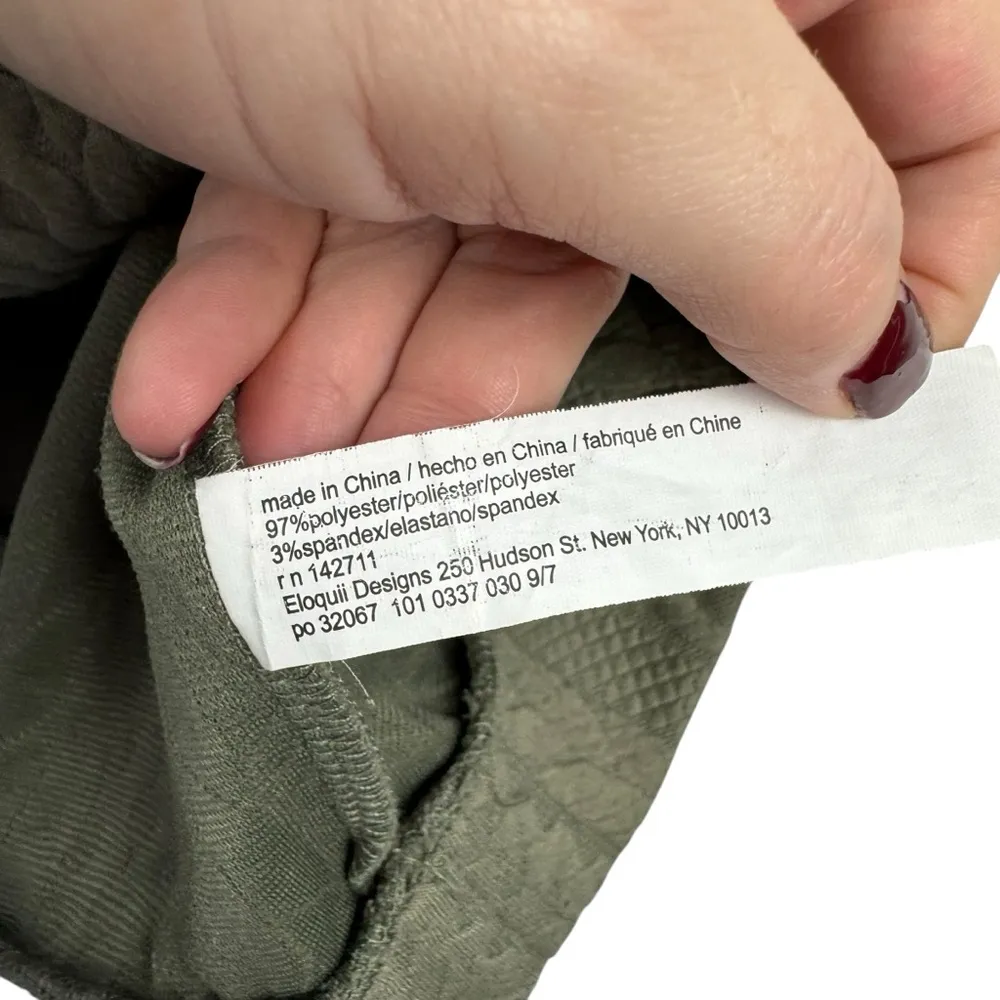 ELOQUII 22/24 Pullover CrewNeck Sweater Folded Shoulder Cable Knit Pattern Green - Image 5