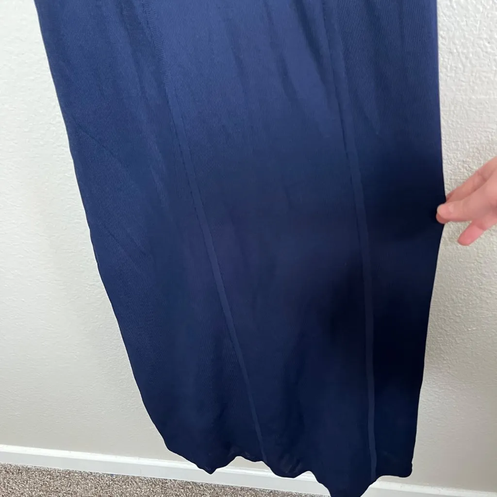 Herve Leger 90s Navy Blue Bandeau Top Stretch Bodycon Maxi Dress S - Image 6
