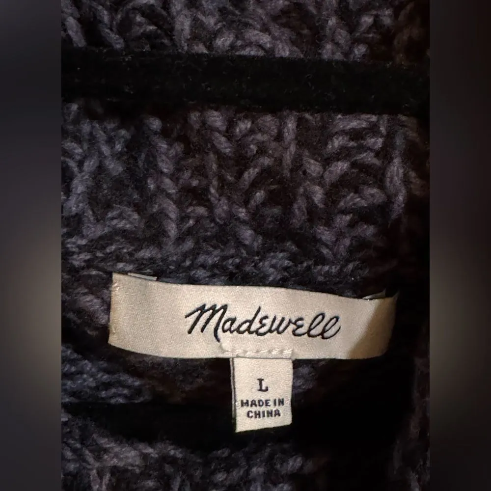 Madewell Blue Sleeveless Turtleneck Sweater Size L - Image 3