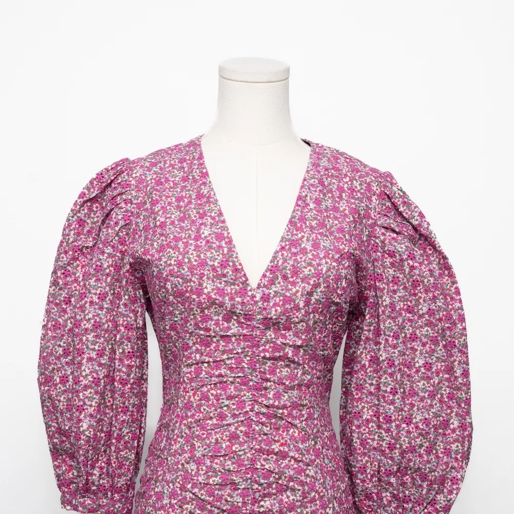 Maje Floral Embroidered Puff Sleeve Dress - Image 7