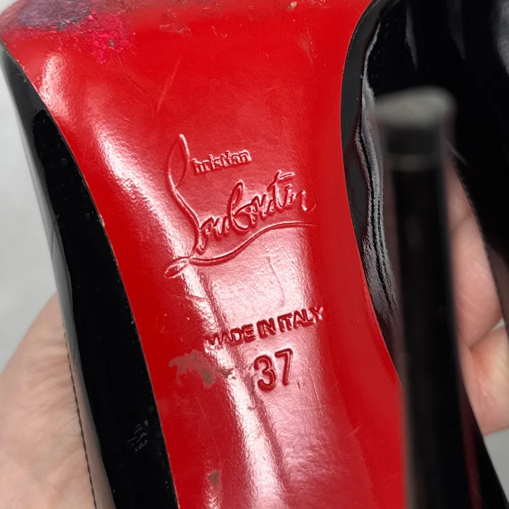 Christian Louboutin Pigalle Follies 100 Pointed Toe Stiletto Heel Pumps Black 37 - Image 9