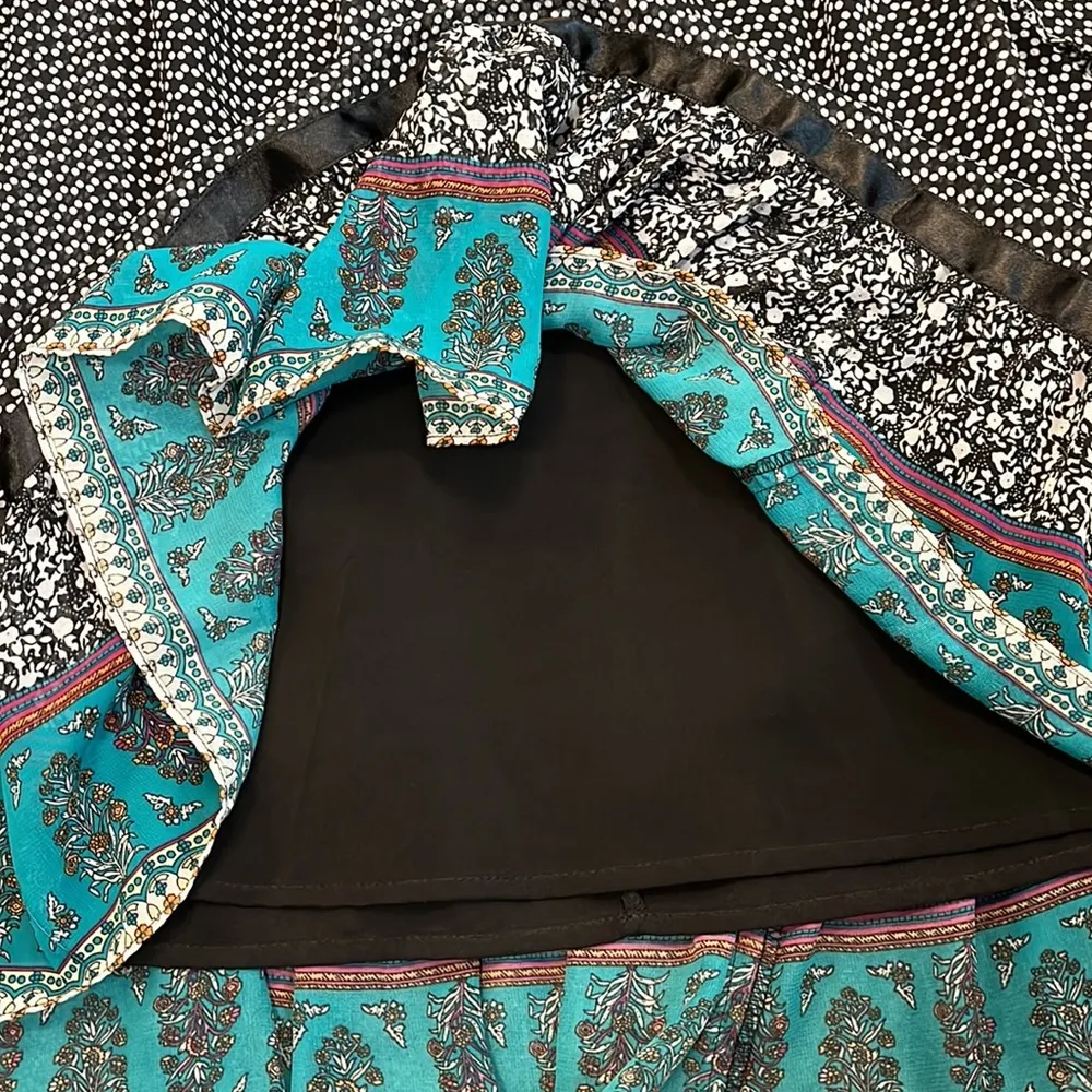 Cirana Skirt Long Maxi Floral Paisley Polkadot Plus 2X Green - Image 2