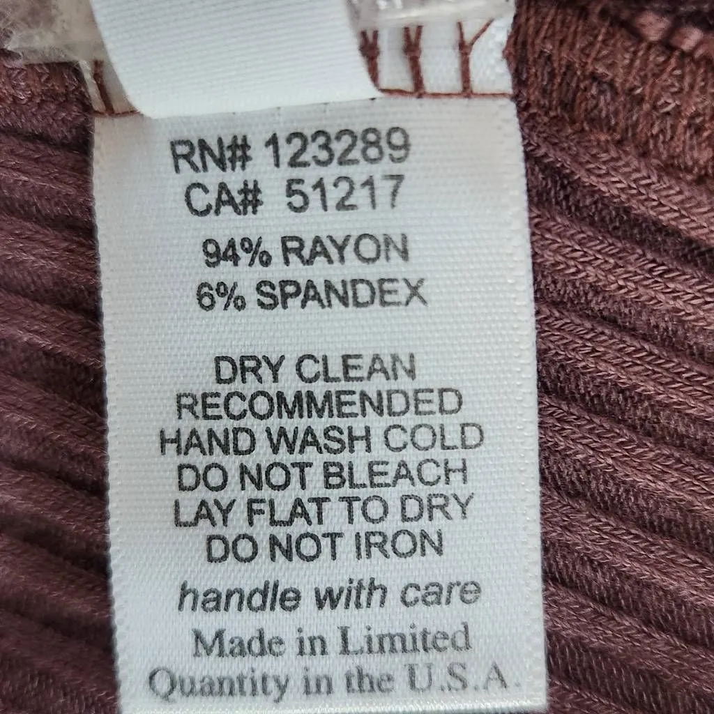 Michael Lauren Mauve Ribbed Knit One Shoulder Top Ruffle Accent NWT Size Large - Image 10