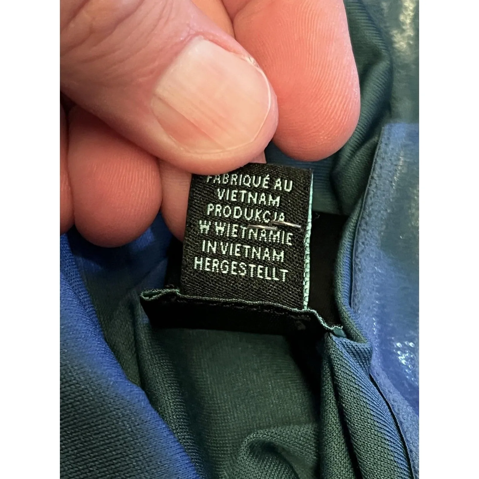 Cynthia Rowley Dress Womens Large Black Blue Halter Maxi Lined Rayon Ikat Boho - Image 11