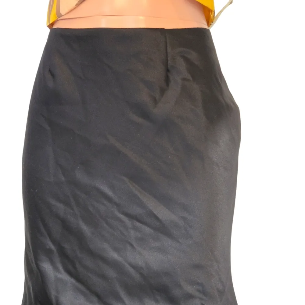 Tiffany Designs Black Maxi Skirt Side Rhinestone Buckle Design Sz 12 - Image 3