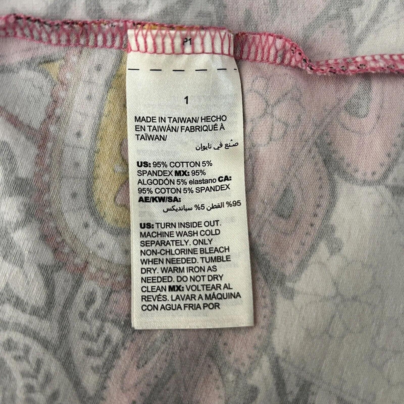 Chicos Shirt Womens Medium 1‎ Pink Yellow Paisley Split Neck Tee Basic Casual - Image 8