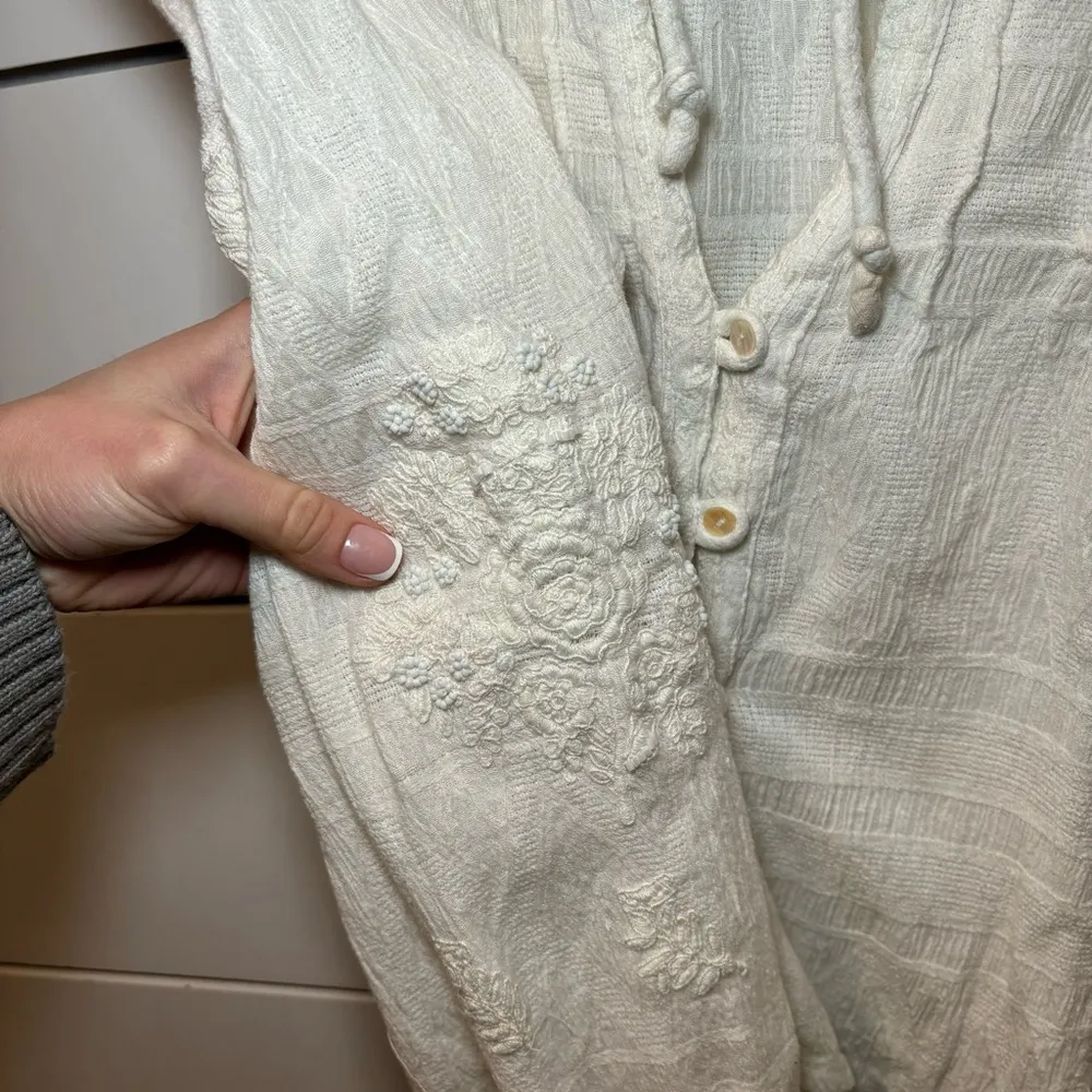 Free People  Button Down Keyhole Blouse - Image 5