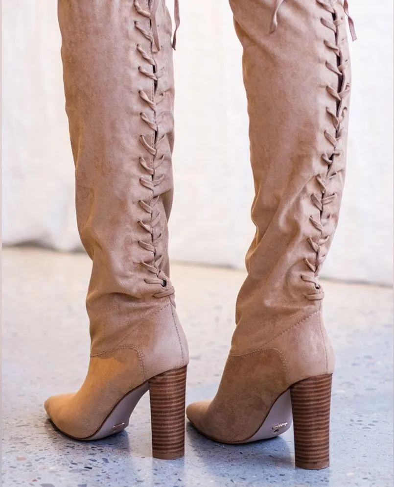 Billini Kimba Latte Suede Boots Brand New Size 8 - Image 3