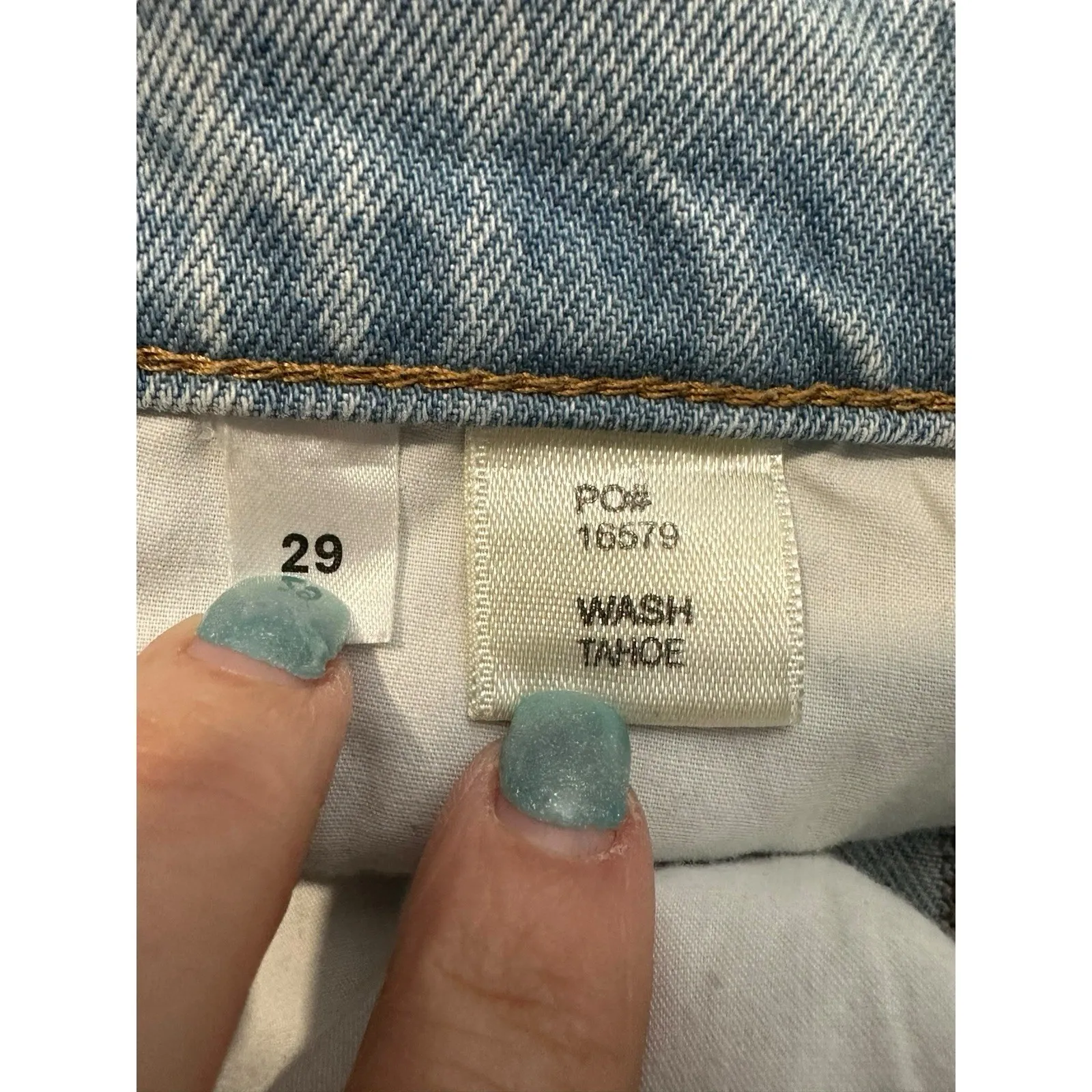 Reformation High Rise Straight Jeans‎ Women Button Fly Sz 29 Blue Tahoe #T5-8 - Image 3