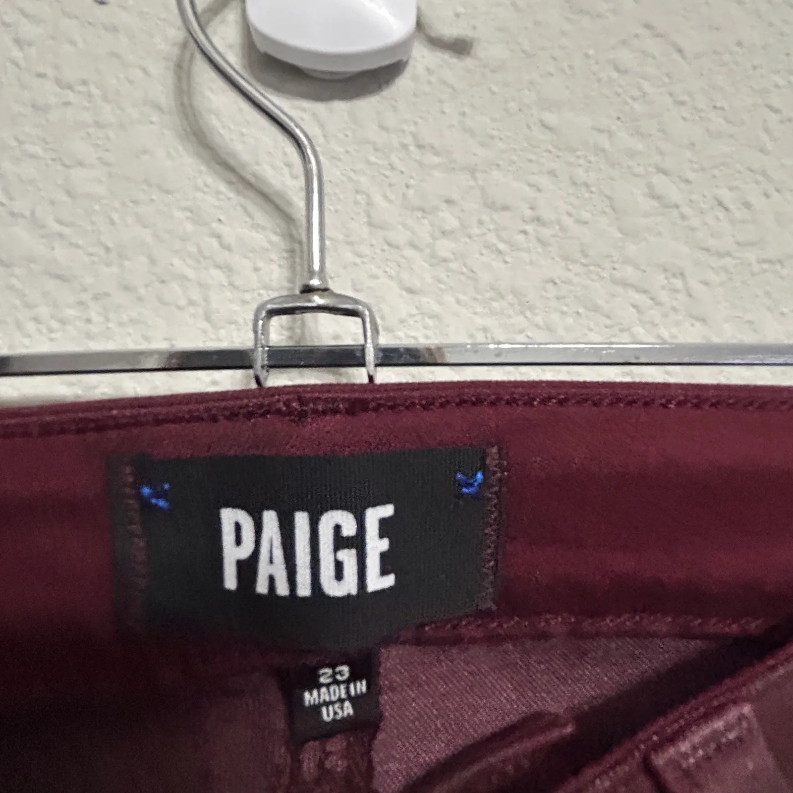 NEW Paige Denim Hoxton High-Rise Coated Skinny Ankle Jeans Rouge Luxe Size 23 XS - Image 6