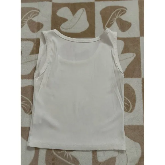 Dazy‎ White Ribbed Stretchy Tank Top Small - Image 5