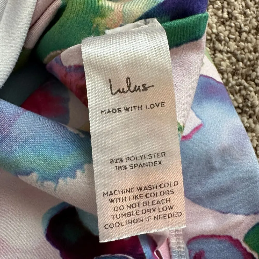Lulu's Make Progress multicolor floral print long-line sports bra size S - Image 5
