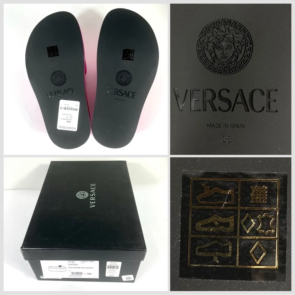 Pink Medusa Biggie Platform Sandals Pink Paradise Size 38 EU NEW Silk - Image 16