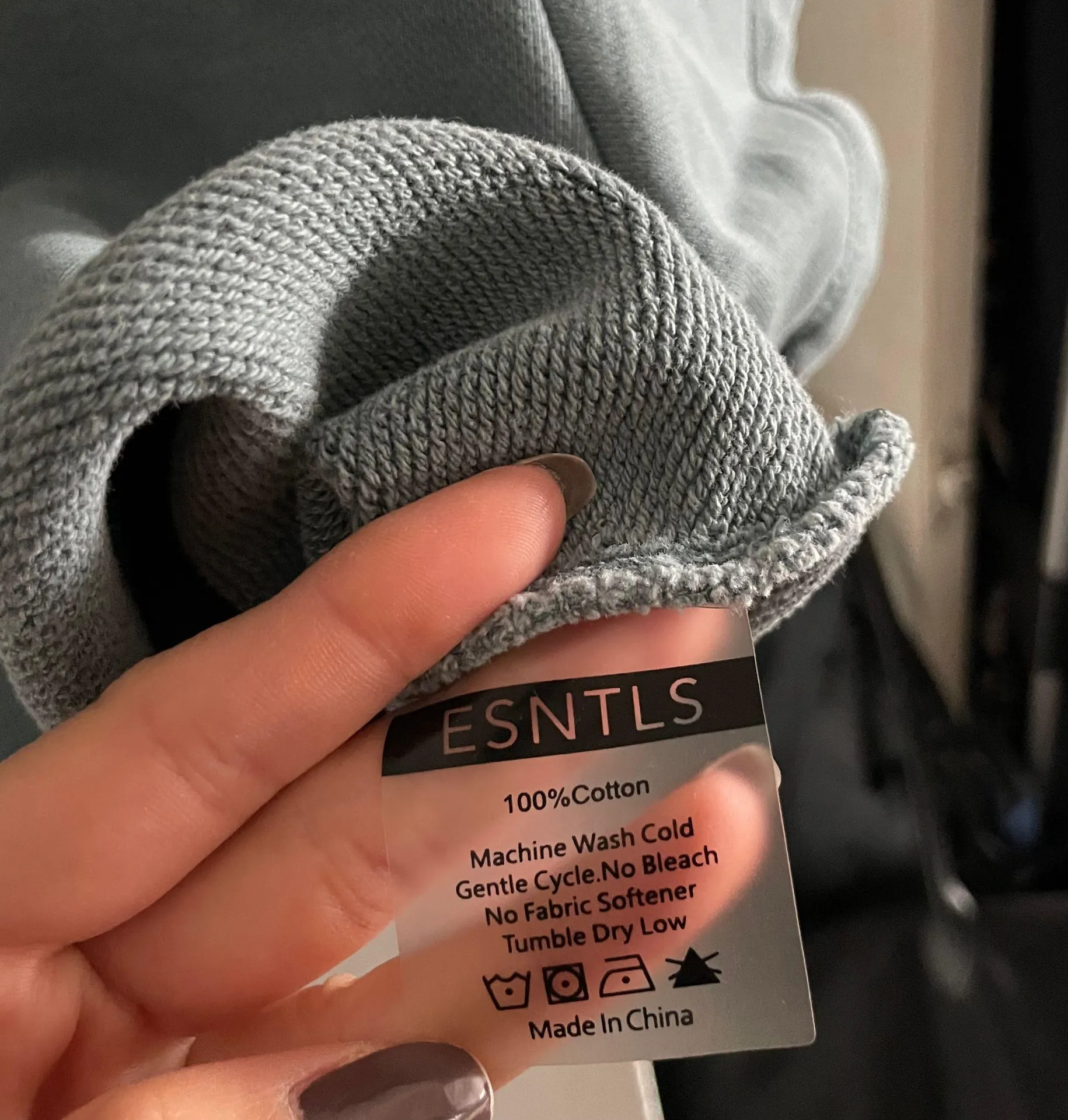 ESNTLS Teal Blue Cropped Sweater Top Size XS - Image 3