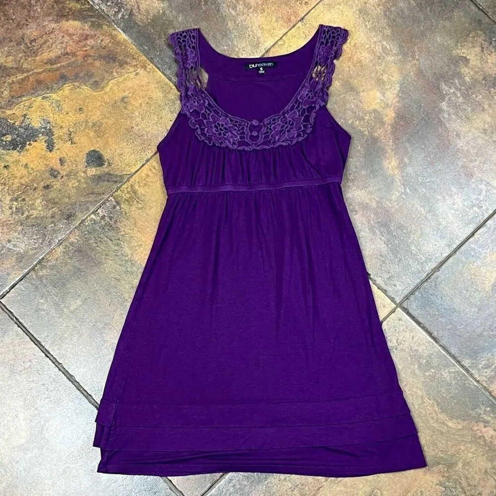 Bluheaven Purple Lace Tank Sundress Small - Image 6