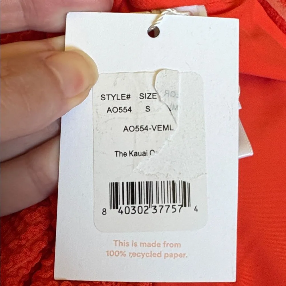 Andie Kauai One Piece Swimsuit textured‎ Vermillion Orange size S NWT - Image 7