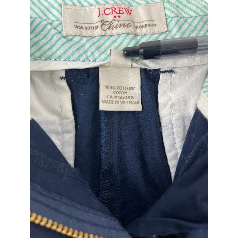 J. Crew Navy Blue 100% Broken In Style Preppy Chino Shorts Sz 4 - Image 5