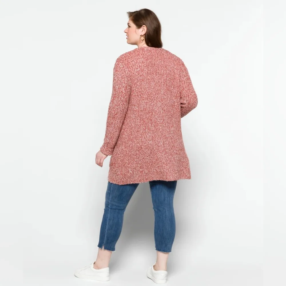 BB Dakota By Steve Madden Odetta Longline Cardigan Sweater Salmon S NWT Pockets - Image 2